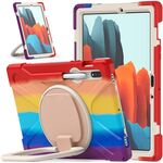 Per Samsung Galaxy Tab S8 / GALAXY TAB S7 T870 / T875 Silicone + custodia protettiva per PC con supporto e tracolla (rosso colorato)