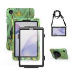 Per Samsung Galaxy Tab A 8.4 2020 T307U Ammortizzatore colorato in silicone colorato + custodia protettiva PC con supporto e tracolla e cinturino a mano e protezione a mano (mimetizzazione)