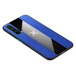 Per Huawei Honor 20 Pro Custodia protettiva in TPU antiurto XINLI in tessuto cucito (blu)