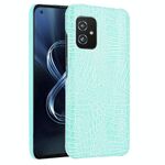 Per Asus Zenfone 8 ZS590KS Testina di coccodrillo antiurto PC + Caso PU (verde)