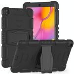 Per Samsung Galaxy Tab A 10.1 (2019) T510 T510 Schermo di protezione a 3 strati Telaio + PC + Cassa combinata antiurto in silicone con supporto (nero + nero)
