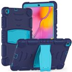 Per Samsung Galaxy Tab A 10.1 (2019) T510 T510 Schermo di protezione a 3 strati Telaio + PC + Cassa combinata antiurto in silicone con supporto (navyblue + blu)