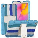 Per Samsung Galaxy TAB A 10.1 (2019) T510 T510 Schermo di protezione a 3 strati Telaio + PC + Cassa combinata antiurto in silicone con supporto (blu colorato)