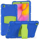 Per Samsung Galaxy Tab A 10.1 (2019) T510 T510 Protezione a 3 strati Telaio schermo + PC + Cassa combinata antiurto in silicone con supporto (blu + calce)