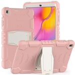Per Samsung Galaxy Tab A 10.1 (2019) T510 T510 Protezione a 3 strati Telaio schermo + PC + Cassa combinata antiurto in silicone con supporto (fiori di ciliegio rosa)