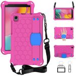 Per Samsung Galaxy Tab A 8.0 & S Pen (2019) P200 / P205 DESIGN DESIGN EVA + PC Cassa protettiva antiurto a quattro angoli con cinturino (rosa rossa + blu)