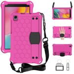 Per Samsung Galaxy Tab A 8.0 & S Pen (2019) P200 / P205 DESIGN DESIGN EVA + PC Cassa protettiva antiurto a quattro angoli con cinturino (rose rosso + nero)