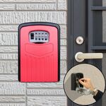 Grande cassetta di sicurezza per armadietto a muro con serratura con password, scatola di sicurezza per villa (rossa)