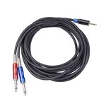 TC195Buls01-50 3.5mm maschio a doppio cavo audio maschio mono 6.35mm, lunghezza: 5m
