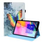 Per Samsung Galaxy Tab A 10.1 2019 SM-T515 / SM-T510 Custodia in pelle orizzontale orizzontale con supporto e carta Slot e cornice per foto (farfalla a colori)