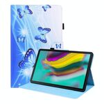 Per Samsung Galaxy Tab S5E 10.5 SM-T720 / SM-T725 Caso di cuoio a flip orizzontale orizzontale con titolare e slot per schede e cornice fotografica (farfalla blu)