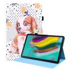 Per Samsung Galaxy Tab S5E 10.5 SM-T720 / SM-T725 Custodia in pelle flip orizzontale con supporto e carte e cornice fotografica (piccolo cane fiore)