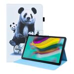 Per Samsung Galaxy Tab S5E 10.5 SM-T720 / SM-T725 Caso di cuoio orizzontale a flip orizzontale con titolare e slot per schede e cornice per foto (Panda in bicicletta)