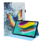 Per Samsung Galaxy Tab S5E 10.5 SM-T720 / SM-T725 Custodia in pelle flip orizzontale con supporto e carte e cornice fotografica (farfalla a colori)