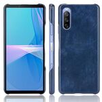 Per Sony Xperia 1 III antiurtisa texture texture texture + custodia PU (blu)