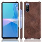 Per Sony Xperia 10 III antiurto TEXT TEXT TEXT PC + Custodia PU (marrone)