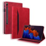 Per Samsung Galaxy Tab S8 + / TAB S8 PLUS / TAB S7 FE / TAB S7 + SM-T970 / SM-T976B BUSINESS BUSINESS BUSINESS BUTTORROFUST Custodia in pelle flip orizzontale con titolare e slot per schede e fotogrammi e slot fotografica e slot per slot e photo (rosso)