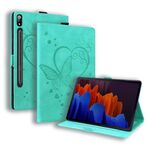 Per Samsung Tab S7 + T970 T976b Love Butterfly Pattern Caso in pelle flip orizzontale con supporto (verde)