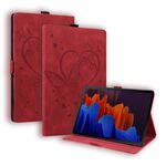 Per Samsung Tab S7 + T970 T976b Love Butterfly Pattern Caso in pelle flip orizzontale con supporto (rosso)