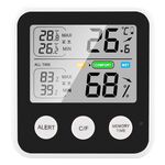 TS-9909-B Multifunzione Large Schermo per uso domestico Igrometro (nero)