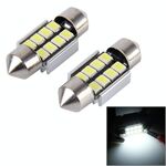 2 PCS 31mm Festone 3W 300LM Luce bianca 8 LED 3528 SMD Canbus Lampade da lettura per auto senza errori, DC 12