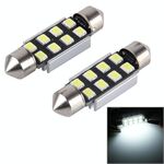 2 PCS 36mm Festoon 3W 300LM Luce bianca 8 LED 3528 SMD Canbus Lampade da lettura per auto senza errori, DC 12