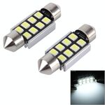 2 PCS 41mm Festone 3W 300LM Luce bianca 8 LED 3528 SMD Canbus Lampade da lettura per auto senza errori, DC 12