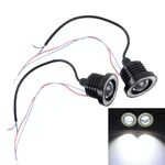 2 PCS 2.5 pollici DC12-24V 10W 900LM 6500K Car Angel Eyes Fendinebbia Fendinebbia, Lunghezza cavo: 20 cm (Luce bianca + Luce bianca)