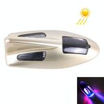 Luce solare colorata anti collisione pinna di squalo fanale posteriore per auto LED lampeggiante spia di avvertenza (oro)