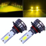 2 PCS 9006 DC9-36V / 36W / 3000K / 6000LM IP68 Mini COB per auto / moto LED Lampade per fari / Fendinebbia (luce dorata)
