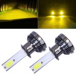 2 PCS H1 DC9-36V / 36W / 3000K / 6000LM IP68 Mini COB per auto / moto LED Lampade per fari / Fendinebbia (luce dorata)