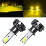 2 PCS H3 DC9-36V / 36W / 3000K / 6000LM IP68 Mini COB per auto / moto LED Lampade per fari / Fendinebbia (luce dorata)