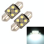 2 PCS 31mm DC12V / 1.5W / 6000K / 110LM 4LEDs SMD-3030 Lampada da lettura per auto Dome Light, con decoder