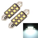 2 PCS 39mm DC12V / 1.5W / 6000K / 110LM 8LEDs SMD-3030 Lampada da lettura per auto Dome Light, con decoder
