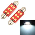 2 PCS 41mm DC12V / 2.2W / 6000K / 130LM 6LEDs SMD-3030 Lampada da lettura per auto (luce bianca)