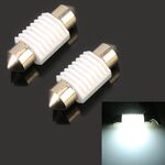 2 PCS 31mm DC12V 1.7W 6000K 135LM 2LEDs SMD-3030 Lampada da lettura per auto, con decoder