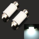 2 PCS 36mm DC12V 1.7W 6000K 135LM 2LEDs SMD-3030 Lampada da lettura per auto, con decoder