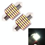 2 PCS DC 12V 3W 31MM Bicuspide Lampade per portiera per auto Luce del segno di registrazione Cruscotto Luci per porte a cupola Lampada da lettura a LED con 18 LED SMD 3014 Luci bianche