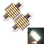 2 PCS DC 12V 6W 41MM Bicuspide Lampade per portiera per auto Luce del segno di registrazione Cruscotto Luci per porte a cupola Lampada da lettura a LED con 33 LED SMD 3014 Luci bianche