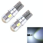 2PCS T10 3W Luce bianca 6 SMD 5630 LED Lampada per luci di ingombro per auto Canbus senza errori, DC 12V