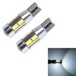 2 PCS T10 6W Luce bianca 10 SMD 5630 LED Lampada per luci di sicurezza per auto Canbus senza errori, DC 12V
