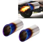 2 pezzi car styling tubo di scarico marmitta terminale di scarico in acciaio inossidabile per VW Volkswagen 1.4T volume spazzato (blu)