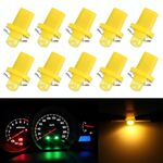 10 PCS 0.4W B8.5 Pannello strumenti a cuneo COB LED Light Dashboard Gauge Cluster Indicatore Lampadina (ambra)