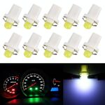 10 PCS 0.4W B8.5 Pannello strumenti a cuneo COB LED Light Dashboard Gauge Cluster Indicatore Lampadina (luce bianca)