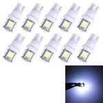 10PCS T10 3W 5500K SMD 5050 5 LED per luci di ingombro per auto, CC 12V (luce bianca)