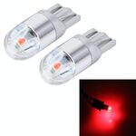 2 PCS T10 2W 2 SMD-3030 LED per luci di ingombro per auto, CC 12V (luce rossa)