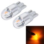2 PCS T10 2W 2 SMD-3030 LED Lampada per luci di ingombro per auto, CC 12V (luce gialla)