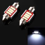 2 PCS 2W 100 LM 6000K 31MM 4 LED SMD-7020 Porta bicuspide Decodifica Cupola per auto Lampada da lettura a LED, CC 12V (luce bianca)