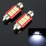 2 PCS 2W 100 LM 6000K 36MM 6 LED SMD-7020 Porta bicuspide Decodifica Cupola per auto Lampada da lettura a LED, CC 12V (luce bianca)