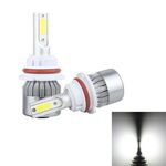 2 PCS 9007 18W 1800 LM 6000K IP68 Casnbus Faro LED per auto a corrente costante con 2 lampade COB, DC 9-36V (luce bianca)